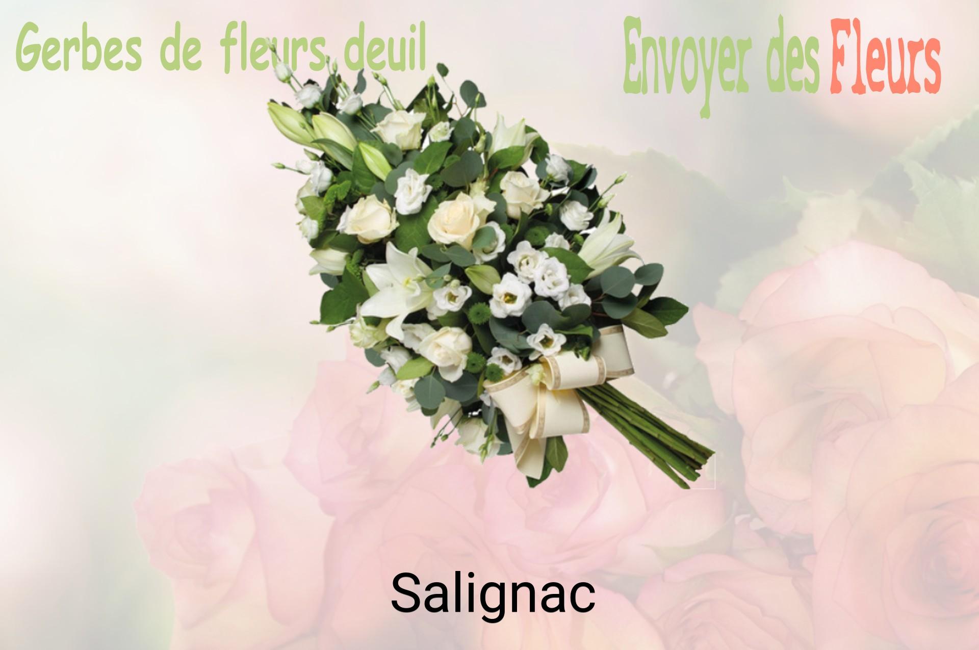 Gerbe de fleurs de deuil livrée à Salignac